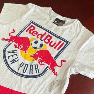 Mens Red Bull New York MLS Soccer Graphic T-Shirt Majestic (Medium)